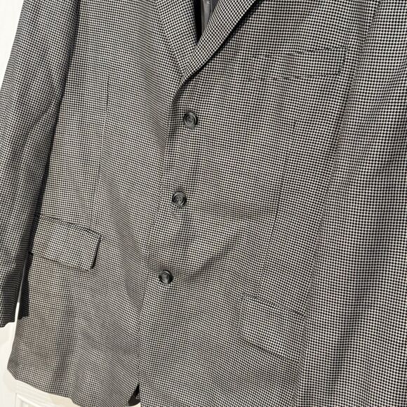Pronto Moda Men Wool Cashmere Lana Lux Sports Coat Sz 44R Black Grey - Picture 3 of 12